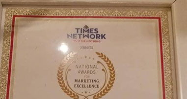Ms. Soraya Rebello received the Times Network National Award for Marketing Excellence in the category of Most Admired Hospitality Professional of the Year